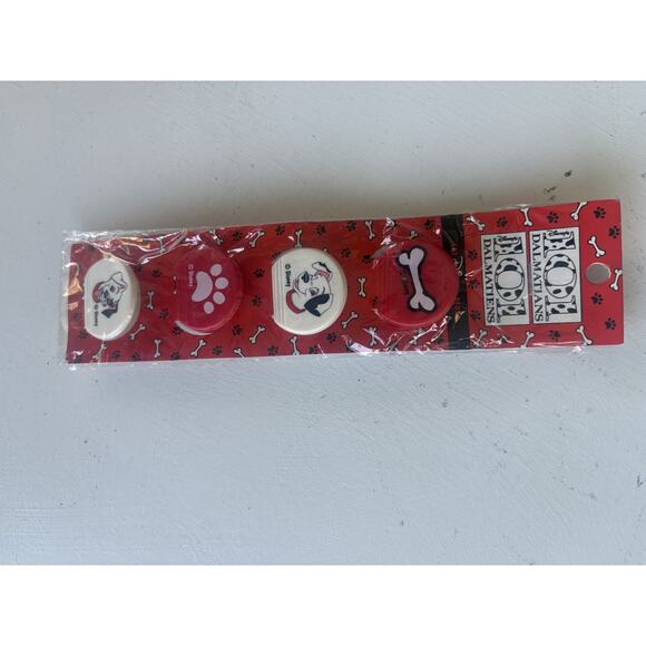 VTG Disney 101 Dalmations Plastic Bag Clips - Set of 4 NEW - Picture 1 of 2